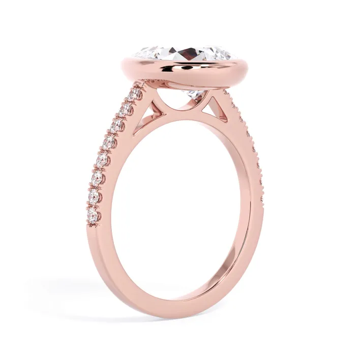 deBebians Rings Diamond Accented Bezel Set Engagement Ring Setting