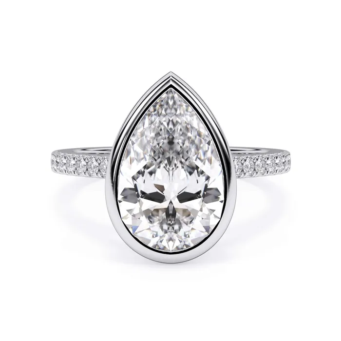 deBebians Rings Diamond Accented Bezel Set Engagement Ring Setting