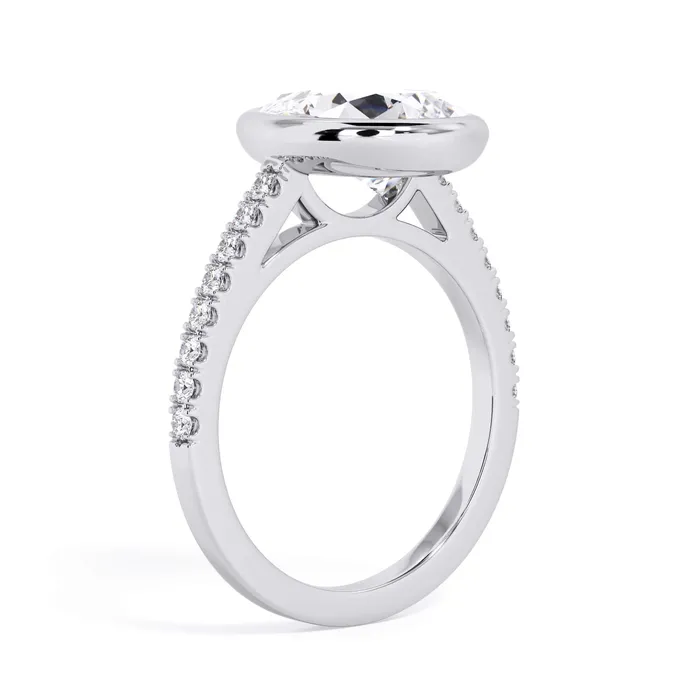 deBebians Rings Diamond Accented Bezel Set Engagement Ring Setting