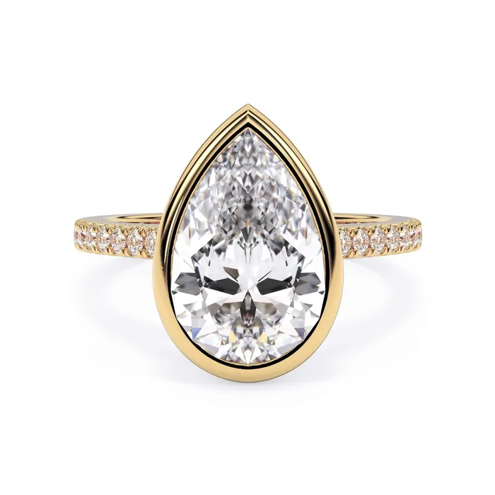 deBebians Rings Diamond Accented Bezel Set Engagement Ring Setting