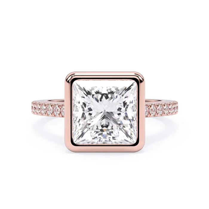 deBebians Rings Diamond Accented Bezel Set Engagement Ring Setting