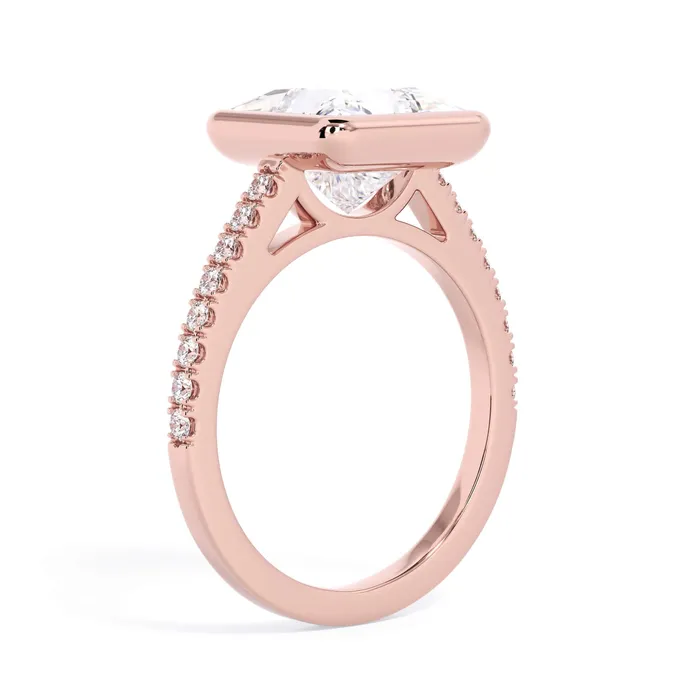 deBebians Rings Diamond Accented Bezel Set Engagement Ring Setting