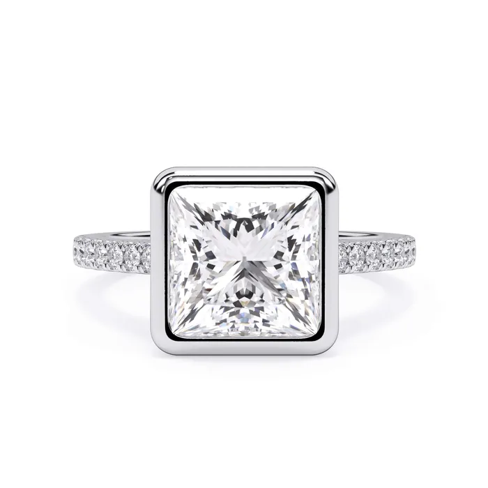 deBebians Rings Diamond Accented Bezel Set Engagement Ring Setting