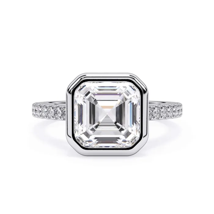 deBebians Rings Diamond Accented Bezel Set Engagement Ring Setting