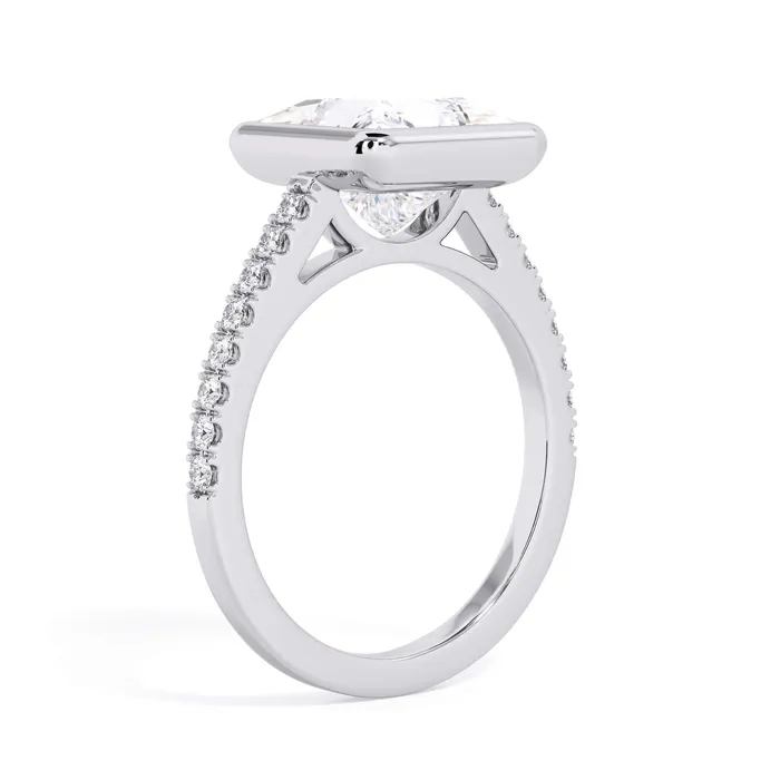 deBebians Rings Diamond Accented Bezel Set Engagement Ring Setting