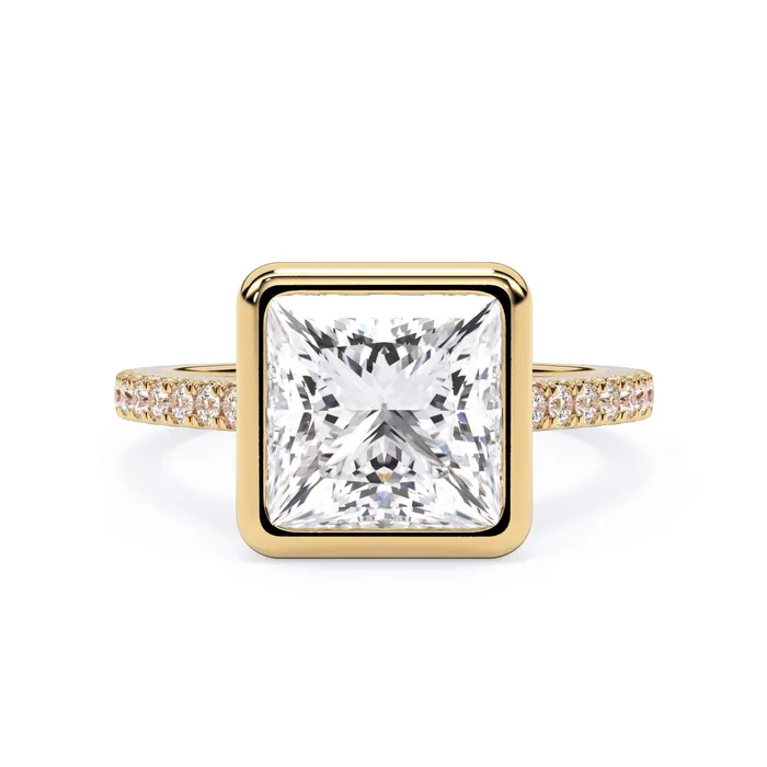 deBebians Rings Diamond Accented Bezel Set Engagement Ring Setting