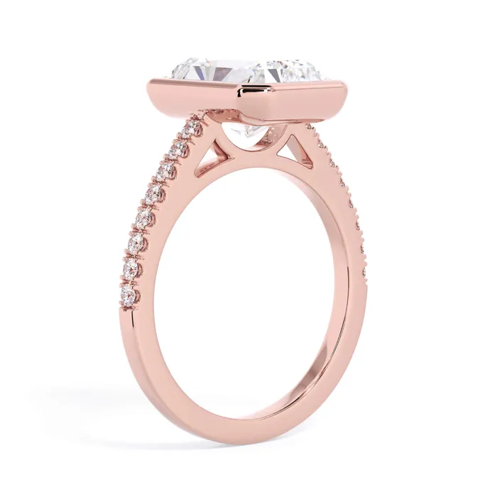deBebians Rings Diamond Accented Bezel Set Engagement Ring Setting
