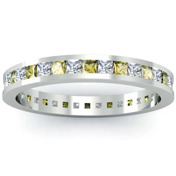 deBebians Rings Eternity Ring with Yellow Sapphires and Diamonds