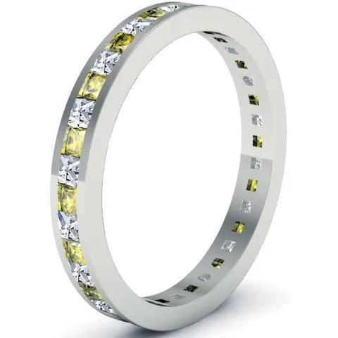 deBebians Rings Eternity Ring with Yellow Sapphires and Diamonds