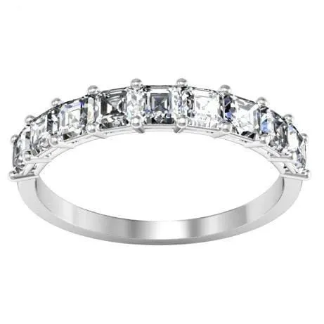 deBebians Rings Nine Diamond Ring with Shared Prong Set Asscher