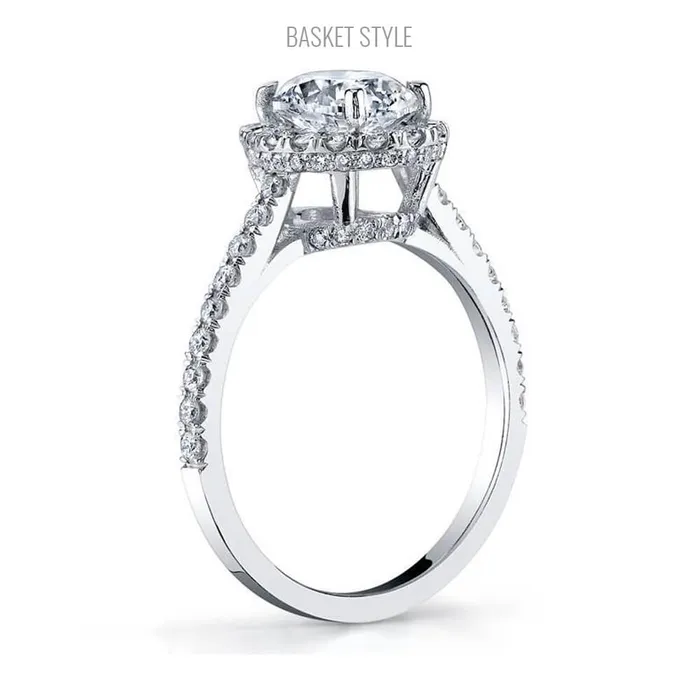 deBebians Rings Pave Diamond Oval Halo Engagement Ring for Aquamarine