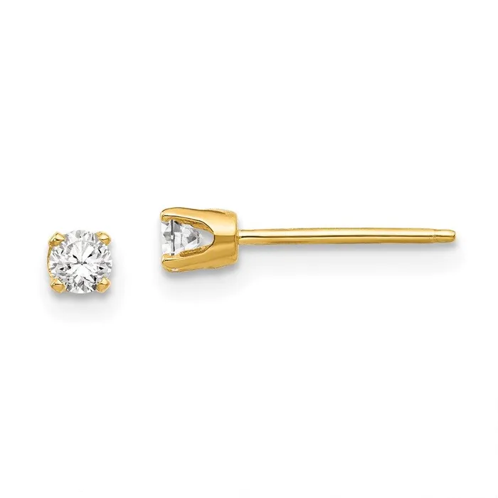 Earrings 14k 275mm Round Stud Earring Mounting wbacks No Stones Included Jewelry
