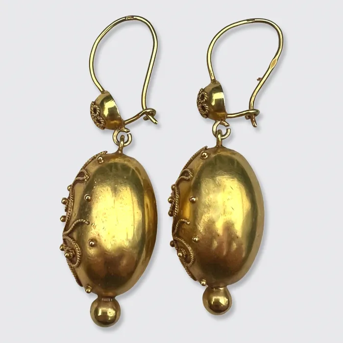 Earrings 21stfinds Victorian NeoEtruscan EggShaped Drop Earrings Earrings 21stfinds Victorian NeoEtruscan EggShaped Drop Earrings