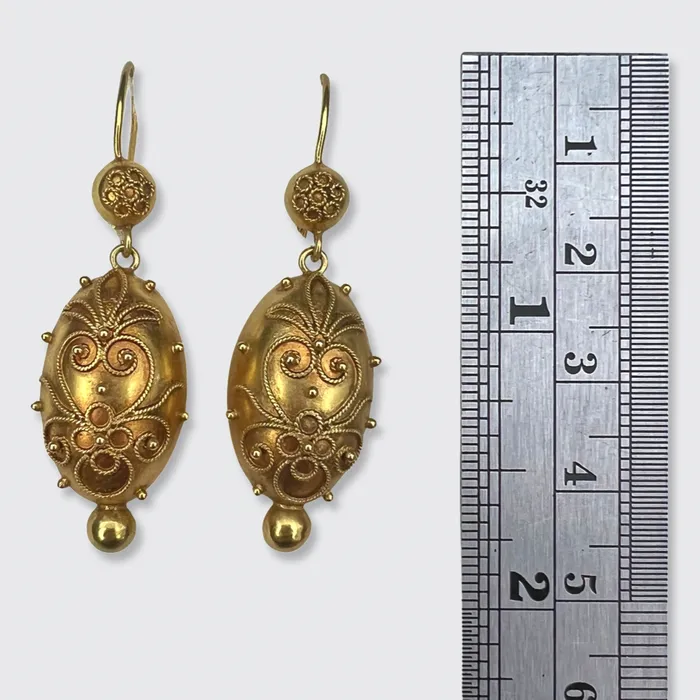 Earrings 21stfinds Victorian NeoEtruscan EggShaped Drop Earrings Earrings 21stfinds Victorian NeoEtruscan EggShaped Drop Earrings