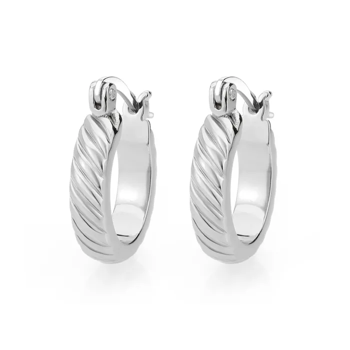 Earrings Alamode 3W1745 Imitation Rhodium Brass Earring with NoStone in No Stone Earrings Alamode 3W1745 Imitation Rhodium Brass Earring with NoStone in No Stone