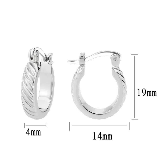 Earrings Alamode 3W1745 Imitation Rhodium Brass Earring with NoStone in No Stone