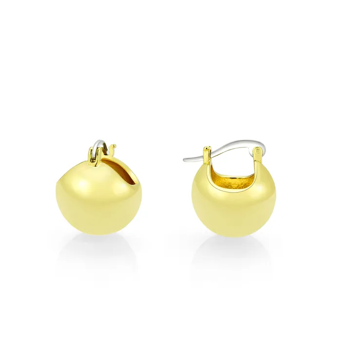 Earrings Alamode 3W1753G Flash Gold Brass Earring with NoStone in No Stone