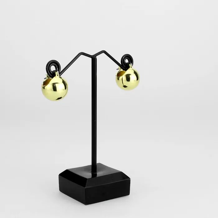 Earrings Alamode 3W1753G Flash Gold Brass Earring with NoStone in No Stone