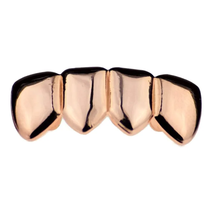 Earrings Bling Cartel Admin 14K Rose Gold Plated Four Tooth Bottom Teeth Grillz Earrings Bling Cartel Admin 14K Rose Gold Plated Four Tooth Bottom Teeth Grillz
