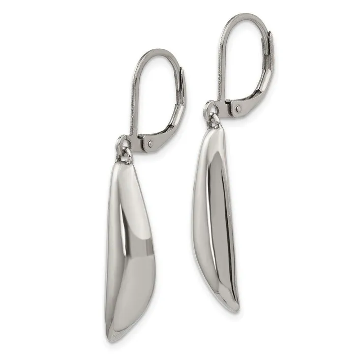 Earrings Chisel Stainless Steel Polished Dangle Leverback Earrings Earrings Chisel Stainless Steel Polished Dangle Leverback Earrings