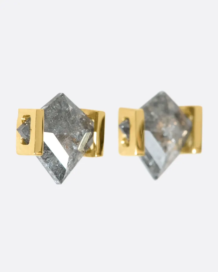 Earrings JANUKA Icy Grey Diamond Band Earrings