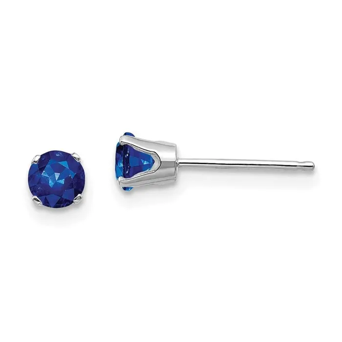 Earrings Jewelry 14k White Gold 4mm Sapphire Stud Earrings