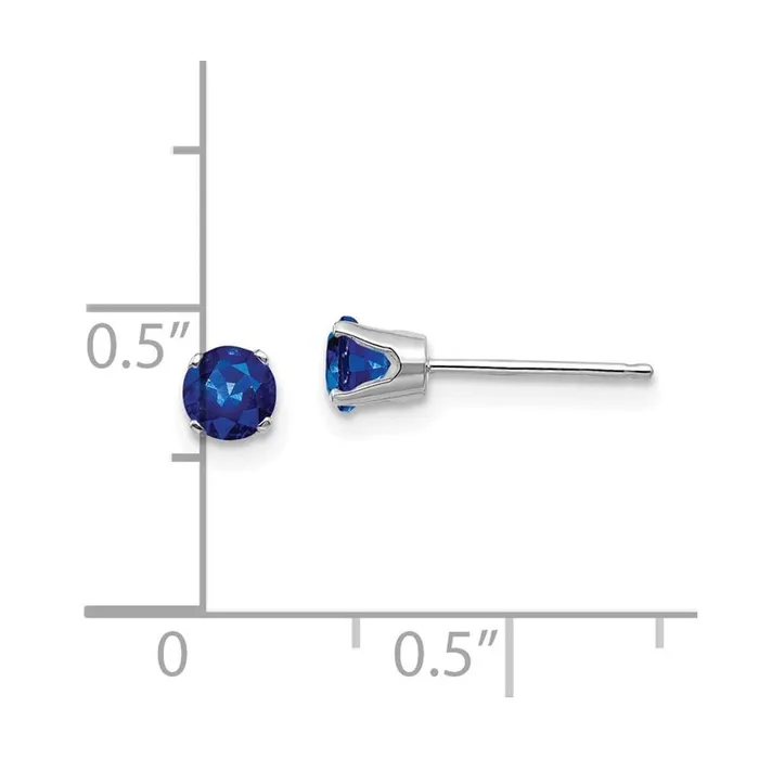 Earrings Jewelry 14k White Gold 4mm Sapphire Stud Earrings Earrings Jewelry 14k White Gold 4mm Sapphire Stud Earrings