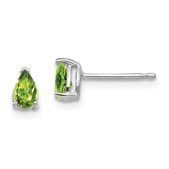 Earrings Jewelry 14k White Gold 5x3mm Pear Peridot Earrings