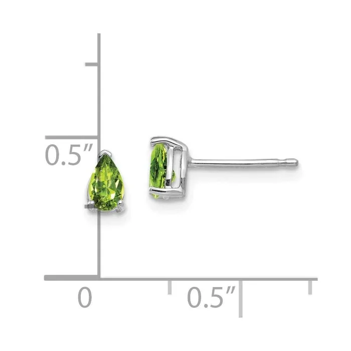 Earrings Jewelry 14k White Gold 5x3mm Pear Peridot Earrings Earrings Jewelry 14k White Gold 5x3mm Pear Peridot Earrings