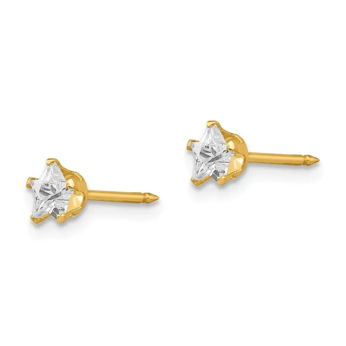 Earrings Jewelry Inverness 14k 4mm Star CZ Post Earrings Earrings Jewelry Inverness 14k 4mm Star CZ Post Earrings