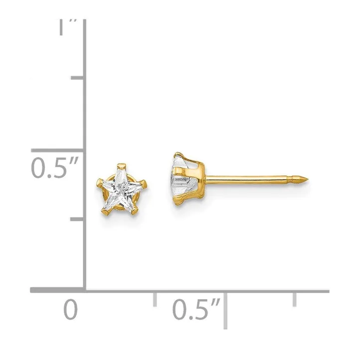 Earrings Jewelry Inverness 14k 4mm Star CZ Post Earrings Earrings Jewelry Inverness 14k 4mm Star CZ Post Earrings