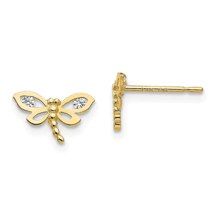 Earrings Jewelry Madi K Kids 14k CZ Dragonfly Post Earrings