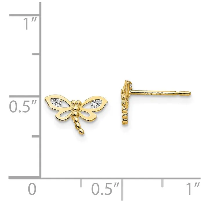 Earrings Jewelry Madi K Kids 14k CZ Dragonfly Post Earrings Earrings Jewelry Madi K Kids 14k CZ Dragonfly Post Earrings