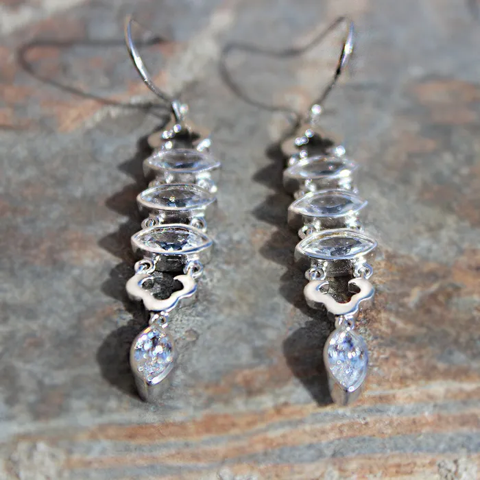 Earrings LOAS1380 Rhodium plating 925 Sterling Silver Earrings with AAA Grade CZ in Clear Alamode Earrings LOAS1380 Rhodium plating 925 Sterling Silver Earrings with AAA Grade CZ in Clear Alamode