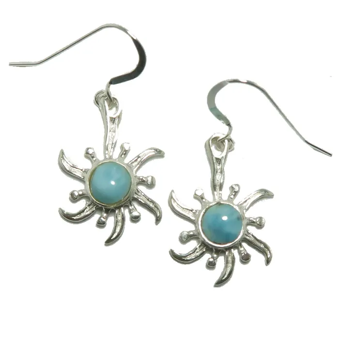 Earrings Satin Crystals Larimar Earrings Fun in the Sun Gems Sterling Silver
