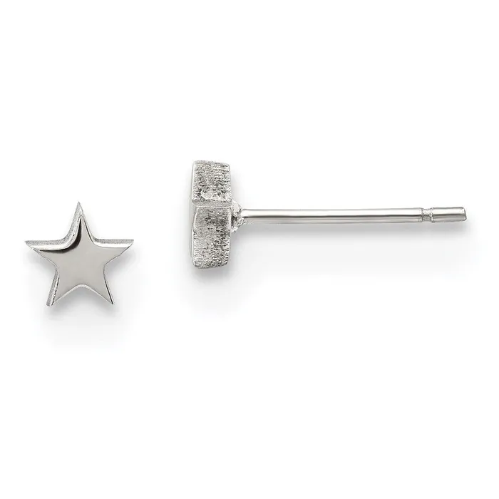 Earrings Stainless Steel Polished Star Post Earrings Chisel