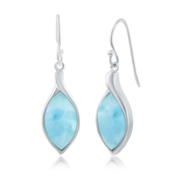 Earrings Sterling Silver Marquise Larimar Dangle Earrings Classic