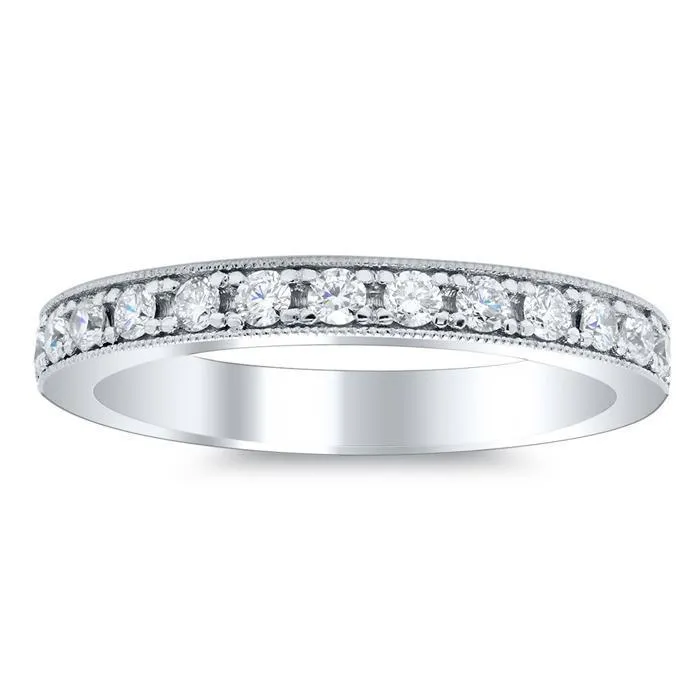 Eternity Ring Pave Half Round Milgrain Setting deBebians Rings