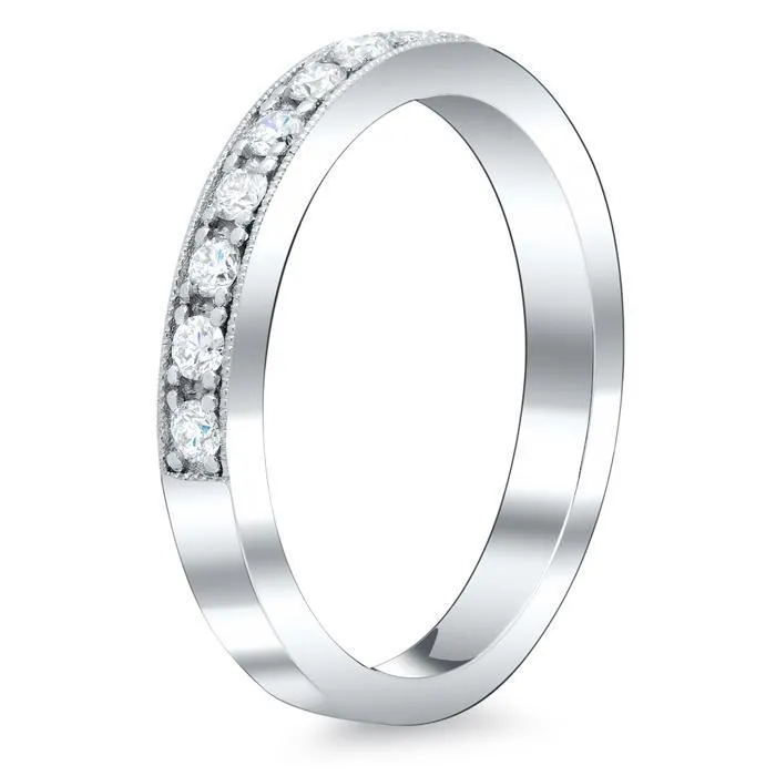 Eternity Ring Pave Half Round Milgrain Setting deBebians Rings