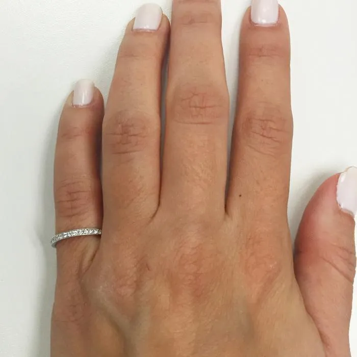 Eternity Ring Pave Half Round Milgrain Setting deBebians Rings