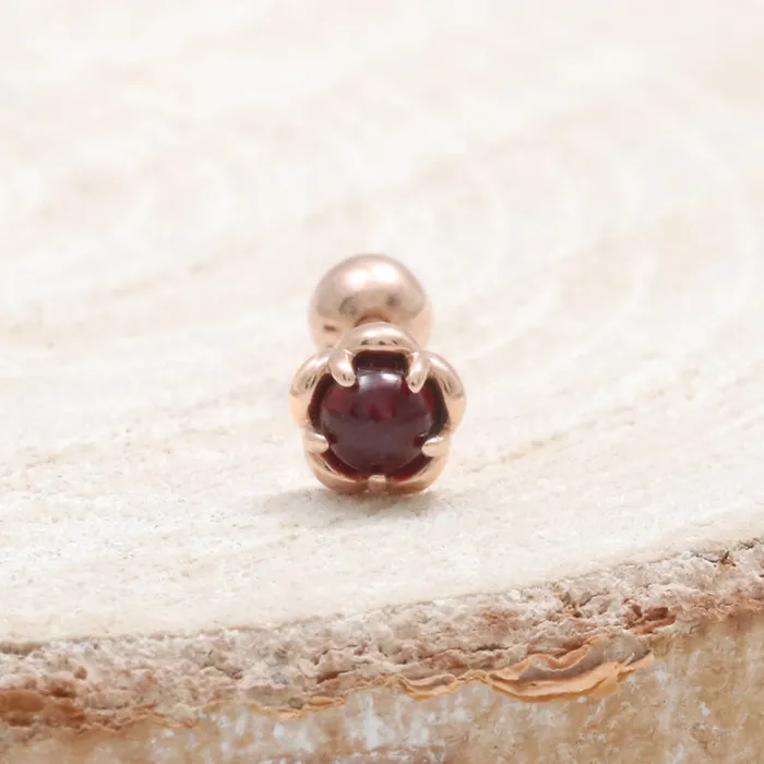 from J Shop Earrings Ruby Flower Ear Piercing