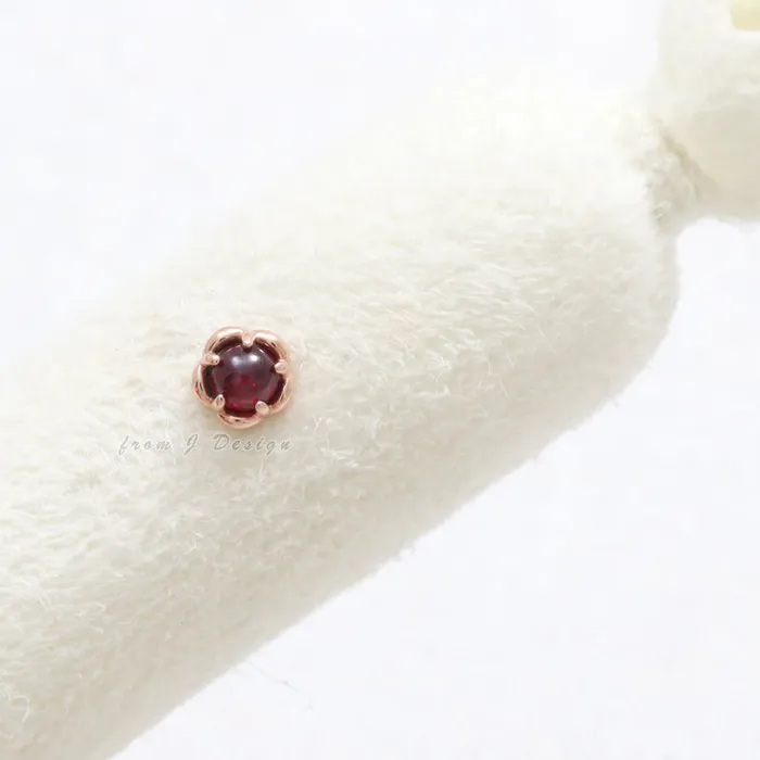 from J Shop Earrings Ruby Flower Ear Piercing