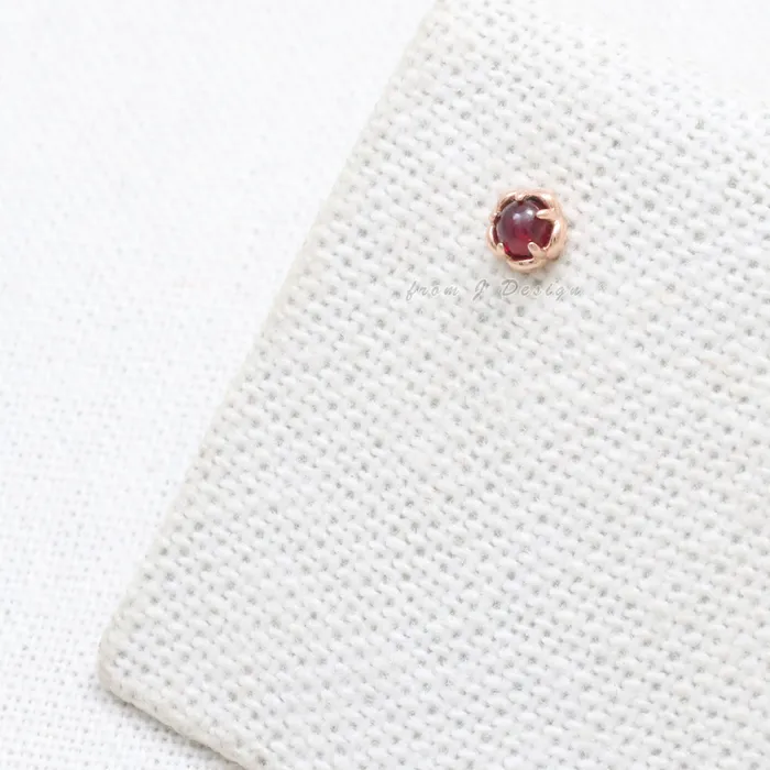 from J Shop Earrings Ruby Flower Ear Piercing