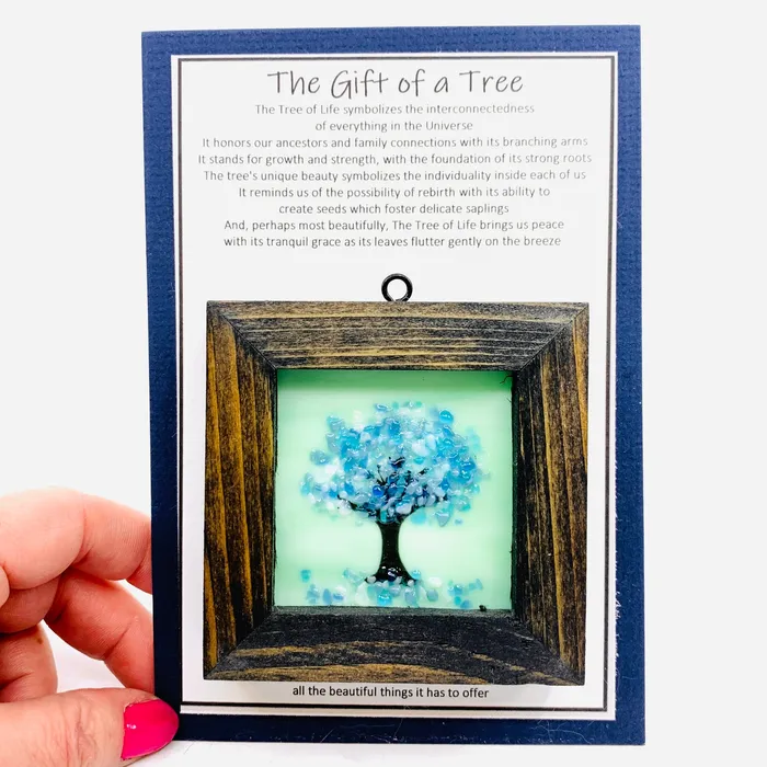 Fused Glass Tree of Life Shadow Box 47 Glimmer Glass Gifts Necklaces