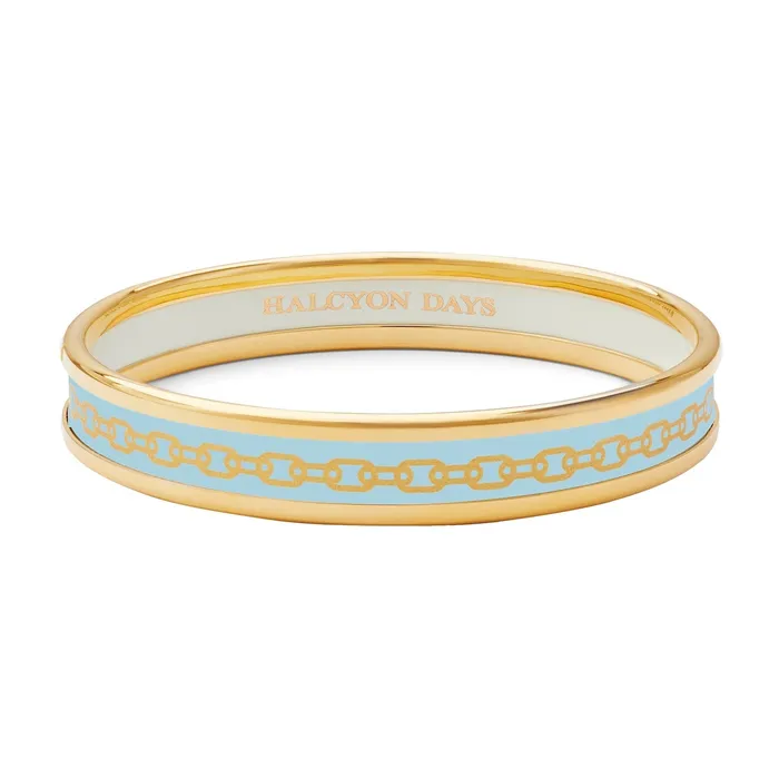 Halcyon Days Skinny Chain ForgetMeNot Gold Enamel Bangle Halcyon Days Necklaces Halcyon Days Skinny Chain ForgetMeNot Gold Enamel Bangle Halcyon Days Necklaces