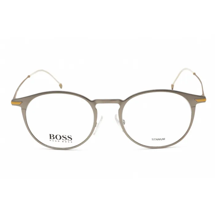 Hugo Boss Mens Eyeglasses Matte Ruthenium Titanium Round Frame BOSS 1252 0R81 00 Hugo Boss Rings