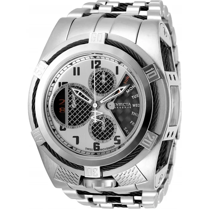 Invicta Bracelets Invicta Mens Chrono Watch Reserve Bolt Black and Silver Tone Dial Bracelet 31623 Invicta Bracelets Invicta Mens Chrono Watch Reserve Bolt Black and Silver Tone Dial Bracelet 31623