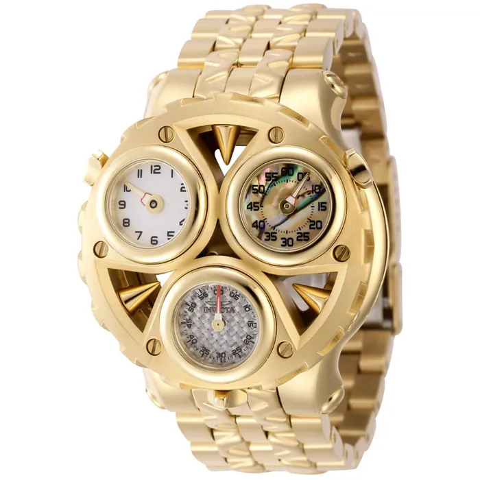 Invicta Bracelets Invicta Mens Watch Cerberus Quartz Tri Time Yellow Gold Bracelet 44595 Invicta Bracelets Invicta Mens Watch Cerberus Quartz Tri Time Yellow Gold Bracelet 44595