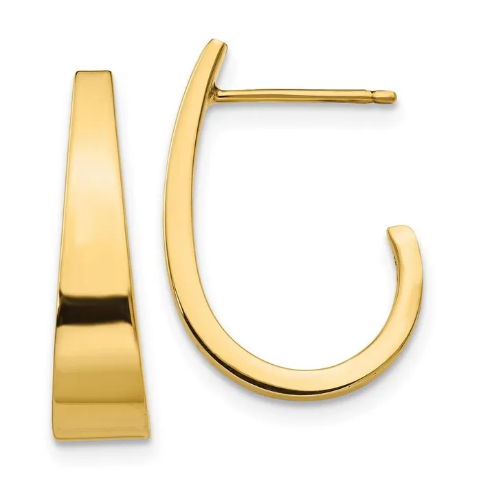 Jewelry Earrings 14k Medium Polished J Hoop Earrings