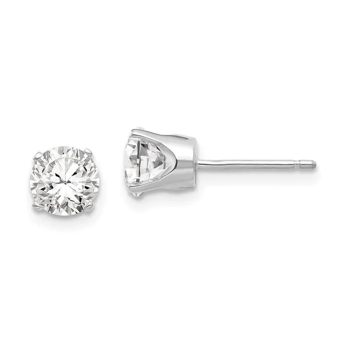 Jewelry Earrings 14k White Gold 55mm CZ stud earrings